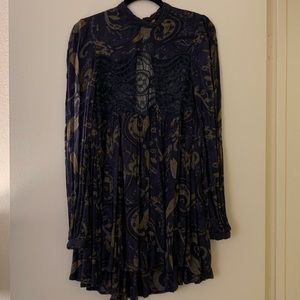 Free People flowy tunic dress with crochet detail
